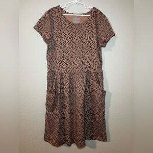 Cat & Jack Girls leopard print Short Sleeve Dress Size XL 14